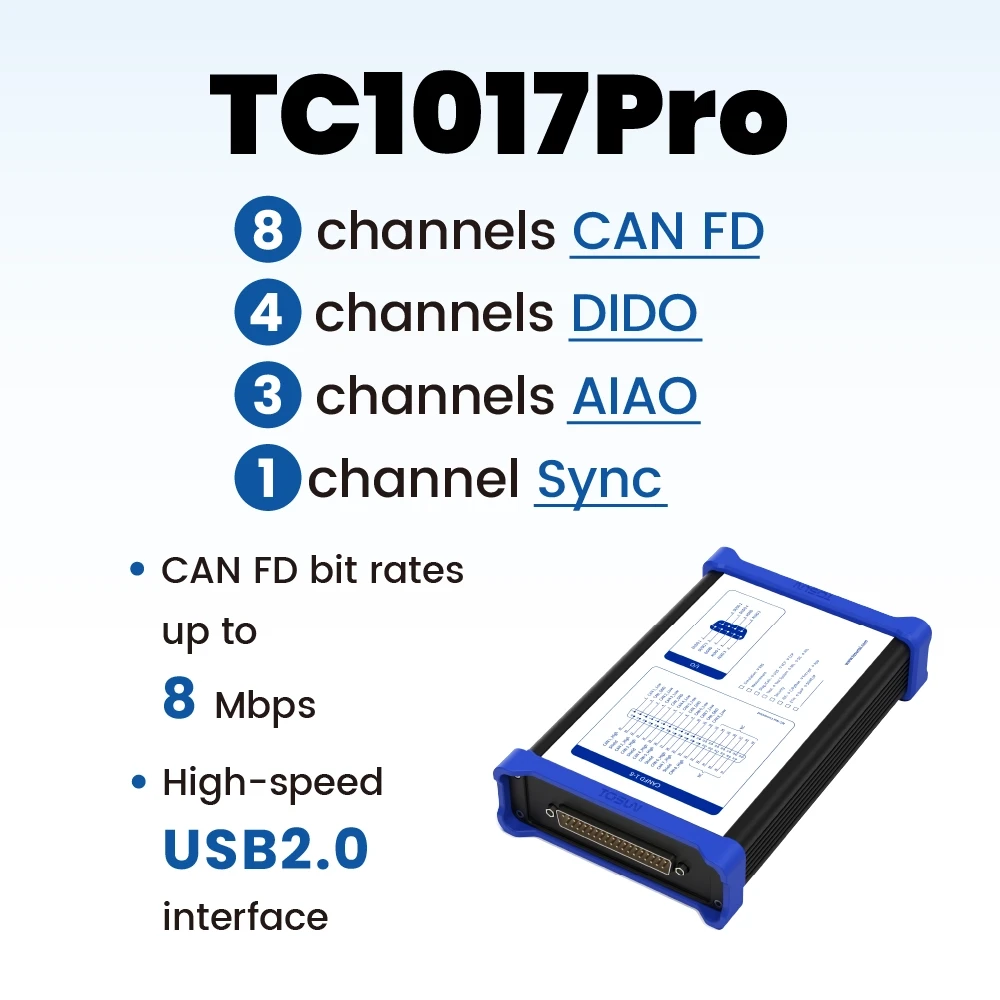 TOSUN TC1017Pro (CAN FD + I/O + Sync)